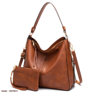 ASTA ZH7871 Babby Totebag Slingbag Shoulderbag Kulit PU Leather 2 in 1 Free Dompet Kecil 2 Tali Lentur canvas tote Wanita TAS WANITA