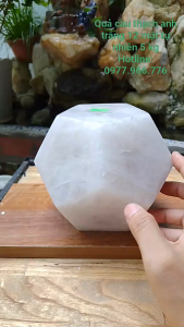 Quả Cầu 12 Mặt Quả Cầu Đa Giác 12 Mặt Thach Anh Trắng tự nhiên loại lớn (5 kg) - Đá Phong Thủy