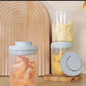Ankou Airtight 1 Touch Multipurpose Mini Airtight Food & Milk Storage Container 250ml (Circle)