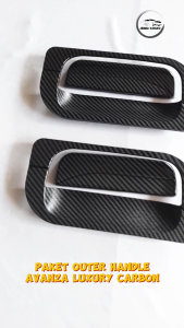 Paket Outer Cover Door Handle Pegangan Pintu Xenia Lama Avanza Lama Tahun 2004 - 2011 Luxury Glossy Carbon