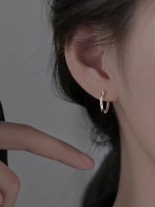 silver original italy 925 möbius zirconia hoop earrings for women gift