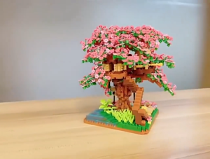 Mainan Blok Brick Rumah Pohon Pelangi Sakura Jepang Untuk Hadiah Ulang Tahun Mainan Anak