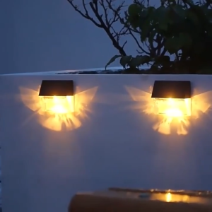 Vimite LED đèn bướm năng lượng mặt trời IP65 ngoài trời chống thấm nước sưởi ấm RGB màu trang trí đèn sân vườn đèn tường năng lượng mặt trời hàng rào cầu thang