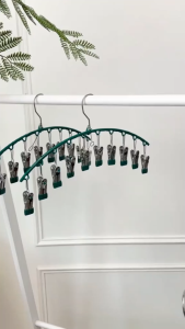 Móc phơi đồ em bé Living C Móc treo phơi quần áo tất vớ có 8 kẹp 10 kẹp chống rơi bằng innox