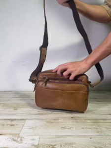 REVERDOS Tas Selempang Pria Kulit Aslii - Tas Pria Simple Kasual Kulit Aslii