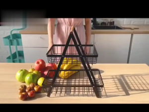 Rak Buah Besi Segitiga Tingkat 2 Serbaguna Murah Keranjang Rak Dapur Rak Buah Besi