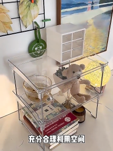 Desk Display Rack Organizer Shelf Cabinet Multi Office Transparent Nordic Simple Organizer Living Room Decoration Table