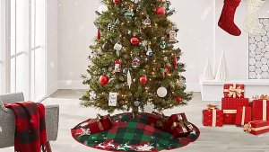 90 cm Red Christmas Tree Skirt Plush Xmas Tree Carpet Merry Christmas Tree Decorations Ornament New Year Navidad Home Decor