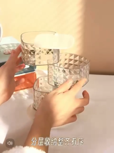 Tempat Bumbu Dapur 4 Susun Rak Tempat Bumbu 4 Tingkat Putar Kristal Seasoning Box Serbaguna