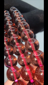 (SG Seller Ready Stocks) High Grade Natural Smoky Quartz Bracelet 6mm+ (Three Rounds) 高级天然茶晶三圈手链 6+毫米·