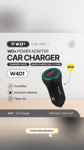 Car Charger Mobil W401 Dual Port Quick Charge (QC) 3.0 38W PD Cas