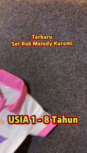 setelan rok anak perempuan bahan katun motif melodi kuromi usia 1 sampai 8 tahun