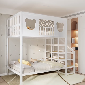 Children Study room Loft Bed Bunk Bed with Storage Staircase multiple Customizable sizes