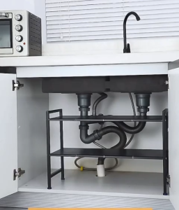 ●SG Stock● Full Metal Height Adjustable & Expandable Under Sink Organizer Rack Lid Pot Retractable Countertop Organizer Rack Desktop Rack Kitchen Shelf Kitchen Rack Bathroom Under Sink Storage Rack Lid/Pot/Pan Storage Rack Cabinet Organizer Shelf