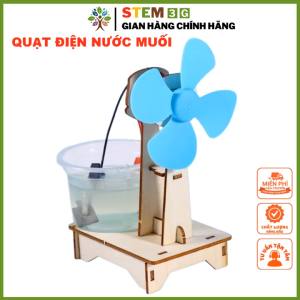 Quạt Điện Chạy Nhờ Nước Muối đồ chơi giáo dục khoa học sáng tạo lắp ráp STEM gỗ cho bé phát triển trí tuệ. stem3g