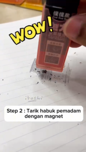 ITOSHI Magnetic Eraser Twin Pack Magnet Rubber Pemadam Stationery Student 磁力橡皮擦 胶擦