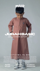JUBAH Anak ROKIDZ: Jubah Basic Anak Laki2 Cowok Sholat Shalat Solat Rokidz by ROSAL XXL XXXL 2XL 3XL