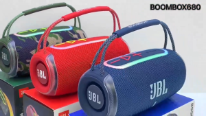 ลำโพงบลูทูธ รุ่น BOOMBOX680 คุณภาพเสียงHi-Fi กันน้ำระดับ IPX4 เสียงสเตอริโอ เบสแน่น รองรับ AUX TF USB มีสายหิ้วพกพาสะดวก