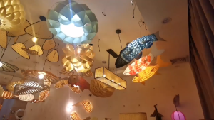 Đèn Chùm Hình Con Cá Nghệ Thuật Trung Hoa Decor Không Gian Nhà Hàng Quán Ăn