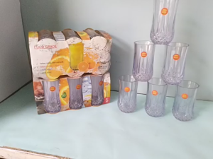 6 pcs Gelas Plastik Akrilik Relief Kristal 300ml 852 / Golden Dragon / Akrilik