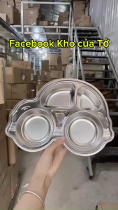 Khay ăn dặm cho bé ô tô trơn chất liệu inox 304 316  hình ảnh ngộ nghĩnh đáng yêu thu hút bé ăn uống ngon miệng rk655