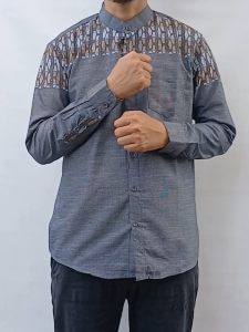 CHIGIN STORE Baju Koko Pria Kemeja Kemko Dewasa Remaja Lengan Panjang Atasan Fashion Kerah Sanghai
