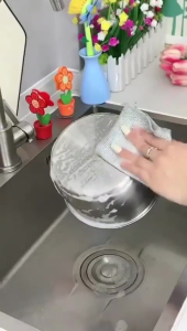 (ISI 5PCS) KAIN LAP DAPUR KAWAT / KAIN CUCI PIRING / KAIN PEMBERSIH NODA MEMBANDEL UKURAN 20CMX20CM