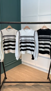 BL20892 Mindy 2in1 Pattern Knit Vest Blouse