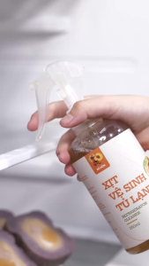 Xịt khử mùi vệ sinh tủ lạnh Julyhouse 280ml chiết xuất bồ hòn hương đào thơm mát làm sạch hiệu quả