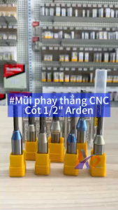 Mũi phay mũi soi mũi cắt thẳng TCT 3Me cốt 1/2"(12.7mm) Arden (máy CNC) (tùy chọn size)