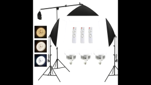 ไฟสตูดิโอถ่ายภาพ 50x70cm สตูดิโอถ่ายรูป ไฟต่อเนื่อง 85W/300W ไฟไลฟ์สซอฮอร์เวย์ สตูดิโอ สำหรับ ไฟไลฟ์สด