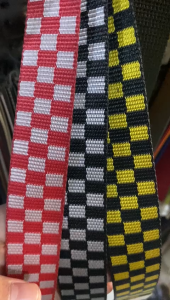 Tali Webbing / Bisban Motif Papan Catur / Kotak - kotak 25 cm (3 meter)