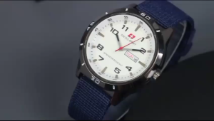 Box Exclusive Jam Tangan SA Lingkar VA-845ER / Jam Tangan Fashion Pria Tali Kanvas Diameter 45 cm