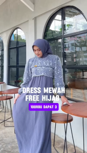 Nararaya Gamis Brokat Set Hijab Simple Elegant