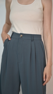 QUEENTIN Celana Panjang Kulot Wanita 0092 Katun Airflow Crinkle Polos