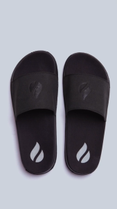 Hibro Krabuku - Sandal Slide Soft Suede Casual Slop Pria Wanita - Full Black