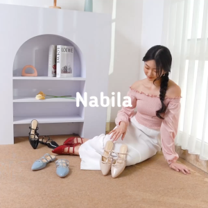 Nicholas Edison Flat Nabila Sandal Mules Slip On Pointed Toe Terbaru