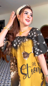 Daster Jumbo Fuji Terbaru: Baju Wanita Kekinian Balines dengan Kerah Depan Karet & Bahan Adem Murah