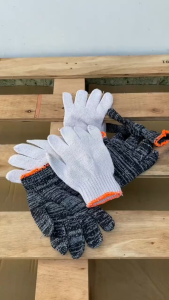 [HCM]Găng tay bảo hộ lao động găng tay làm vườn chất liệu vải sợi polyester màu trắng (12 đôi) -Cozy520