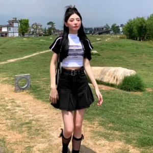 LHSunday  งานเข้าใหม่ กระโปรงยีนส์แฟชั่น ดีไซน์สวยไตส์เกาหลี ทรงจีบรอบตัวมีเข็มขัดแต่งให้เก๋สวยมากใส่ไปไหนก็น่ารักสุดๆๆรีบมาตำเลย