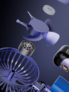 LD-C1135 Kipas Angin Lipat Mini 5-Speed Wind Led Display dengan Aromaterapi USB 10000mAh Kipas Leher