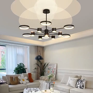 Golden Led Lampu Gantung 3 Warna Lampu Plafon Ruang Tamu Lampu Gantung Minimalis Modern Lampu LED / Ruang Tamu Lampu Hias