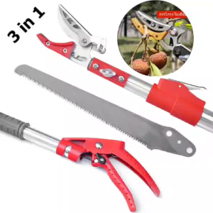 1.5-4 m aluminum alloy telescopic pole fruit picking scissors fruit picking scissors fruit picking shears tree cutting scissors pruning shears saw blade [pick up 3in1 saw] SK5 scissors solo cut long branches and fruits.
