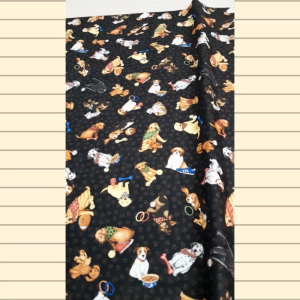 100% Medium Weight Cotton Fabric Puppy Dog Pet Design Black Color - Costume DIY Craft Decoration Bag Making|Sewtizen Fabric & Notion|