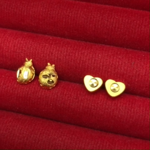 ต่างหูทองปักก้าน เต่าทอง หัวใจ คละแบบ ชุบทอง ทองปลอม งานเเฟชั่น ใส่ออกงานได้ ใส่อาบน้ำได้ งานสวย พร้อมส่ง