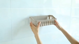 Bathroom Rack Shelf Shower Caddy Toilet Storage Punch-Free No Drilling Stick-on Design