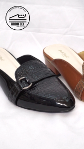 ArdiFeel Sepatu Flatshoes Wanita Polos Big Size Jumbo Size 35-45 | Sepatu Kantor Perempuan | Sepatu Kerja Cewe Casual dan Fashionable ARK TR Dop Putih Hitam