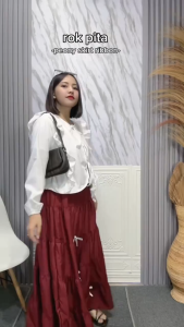 CRS - LEONY SKIRT RIBBON / RUBY ROK COQUETTE / COQUETTE MAXI SKIRT -PN