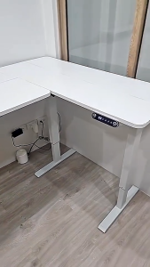 Mxtark 1.6M L Shape Electric Standing Desk Multi-functional Left and right table With Wheels Suitable for double office