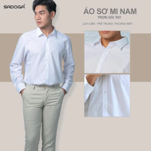 Áo Sơ Mi Nam Sadoga Dài Tay Thấm Hút Mồ Hôi Chất Liệu Cao Cấp Mềm Mịn 375DT